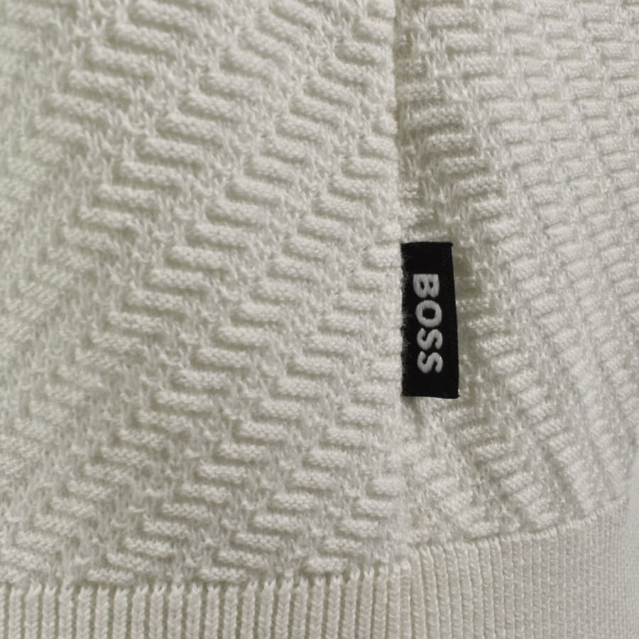 Image number 3 for BOSS Lomarino Knit Polo Off White