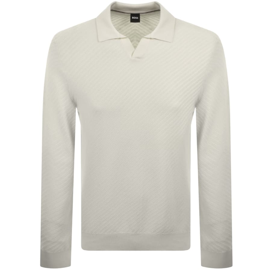Image number 1 for BOSS Lomarino Knit Polo Off White