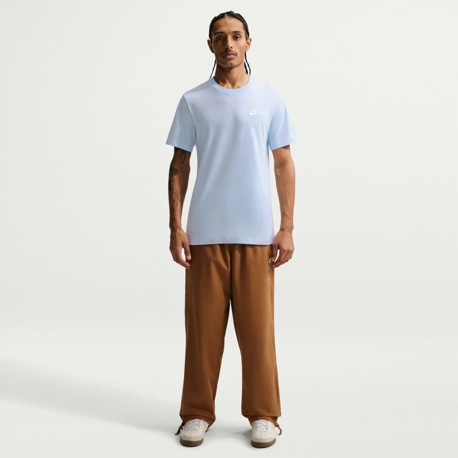 Image number 4 for Nike Crew Neck Club T Shirt Blue