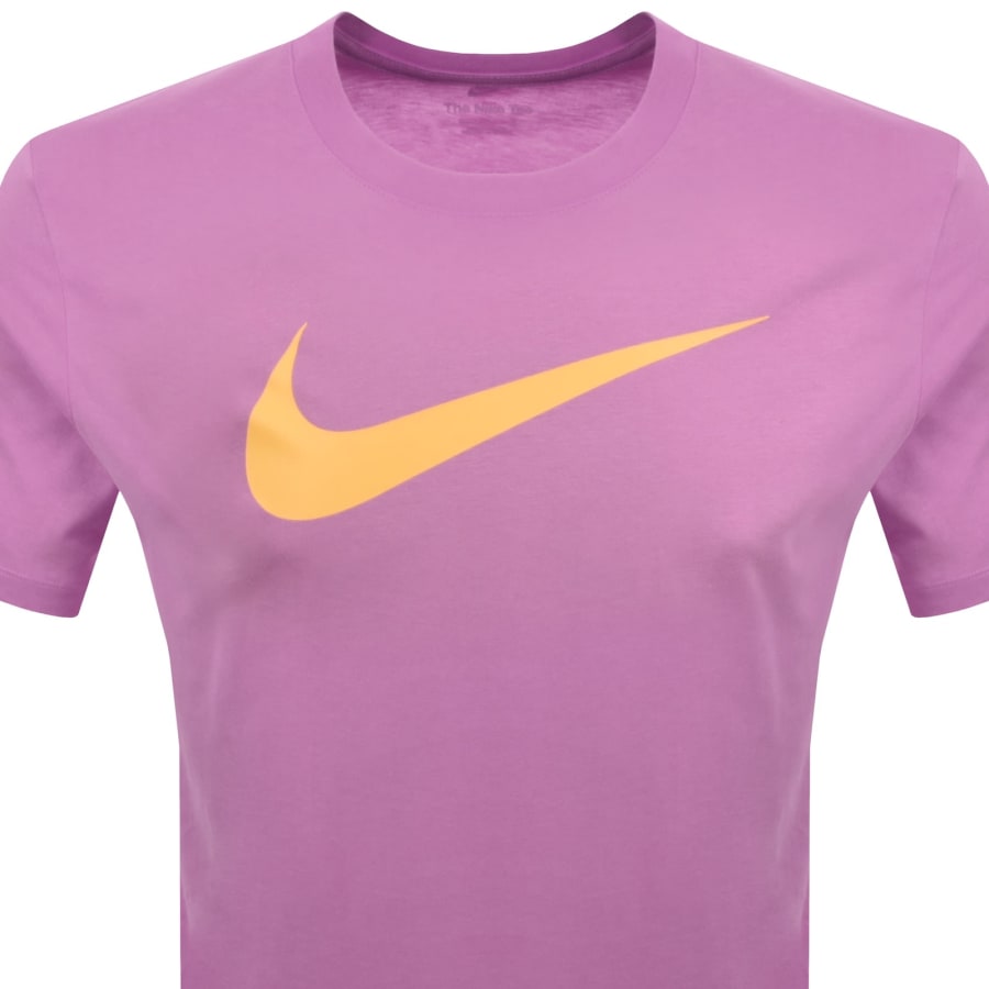 Image number 2 for Nike Crew Neck Icon Swoosh T Shirt Pink