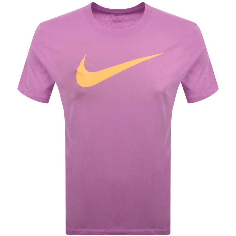 Image number 1 for Nike Crew Neck Icon Swoosh T Shirt Pink