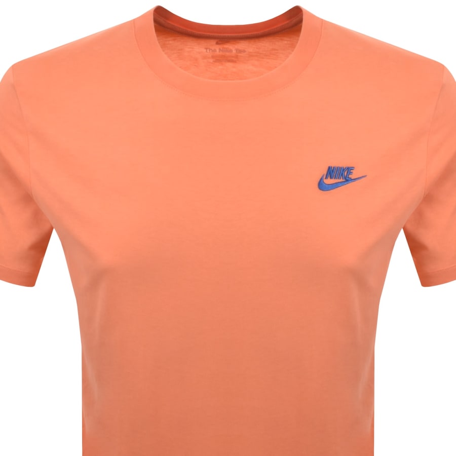 Image number 2 for Nike Crew Neck Club T Shirt Orange