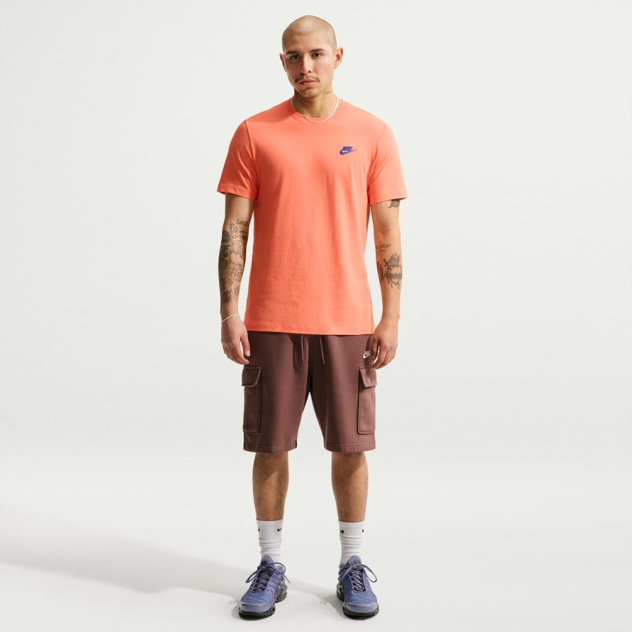 Image number 4 for Nike Crew Neck Club T Shirt Orange