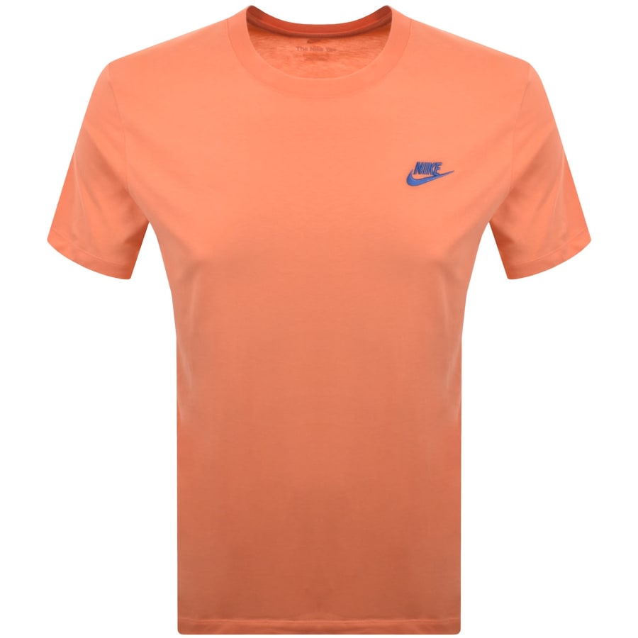 Image number 1 for Nike Crew Neck Club T Shirt Orange