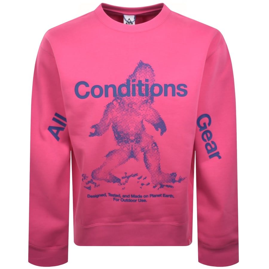 Image number 2 for Nike ACG Tuff Fleece Sweatshirt Pink