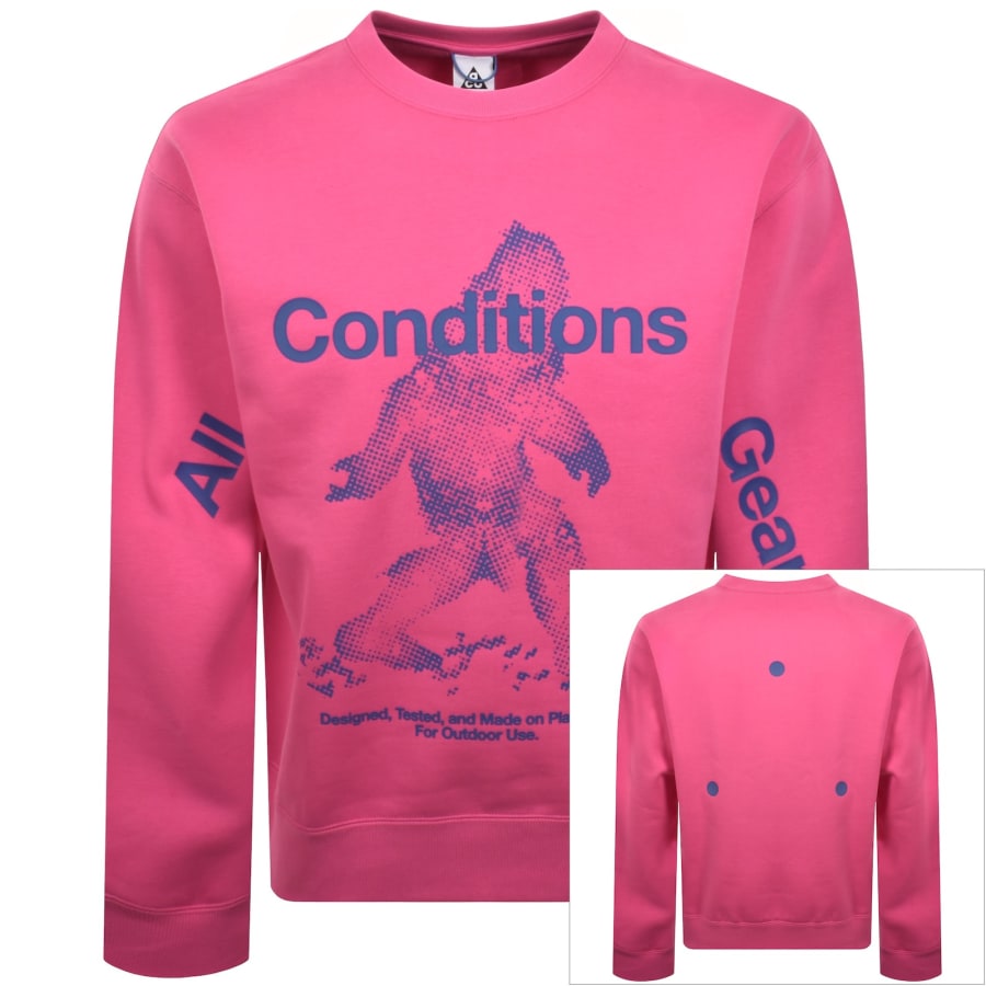 Image number 1 for Nike ACG Tuff Fleece Sweatshirt Pink