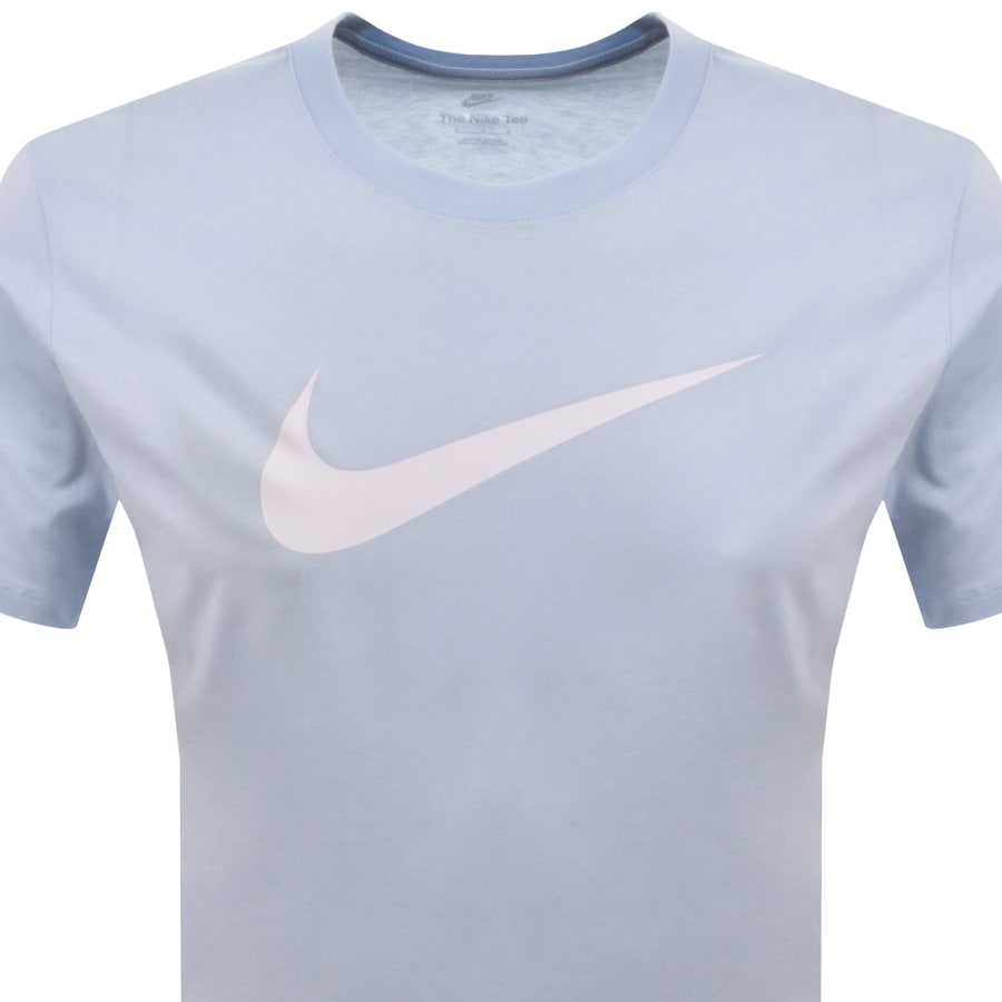Image number 2 for Nike Crew Neck Icon Swoosh T Shirt Blue