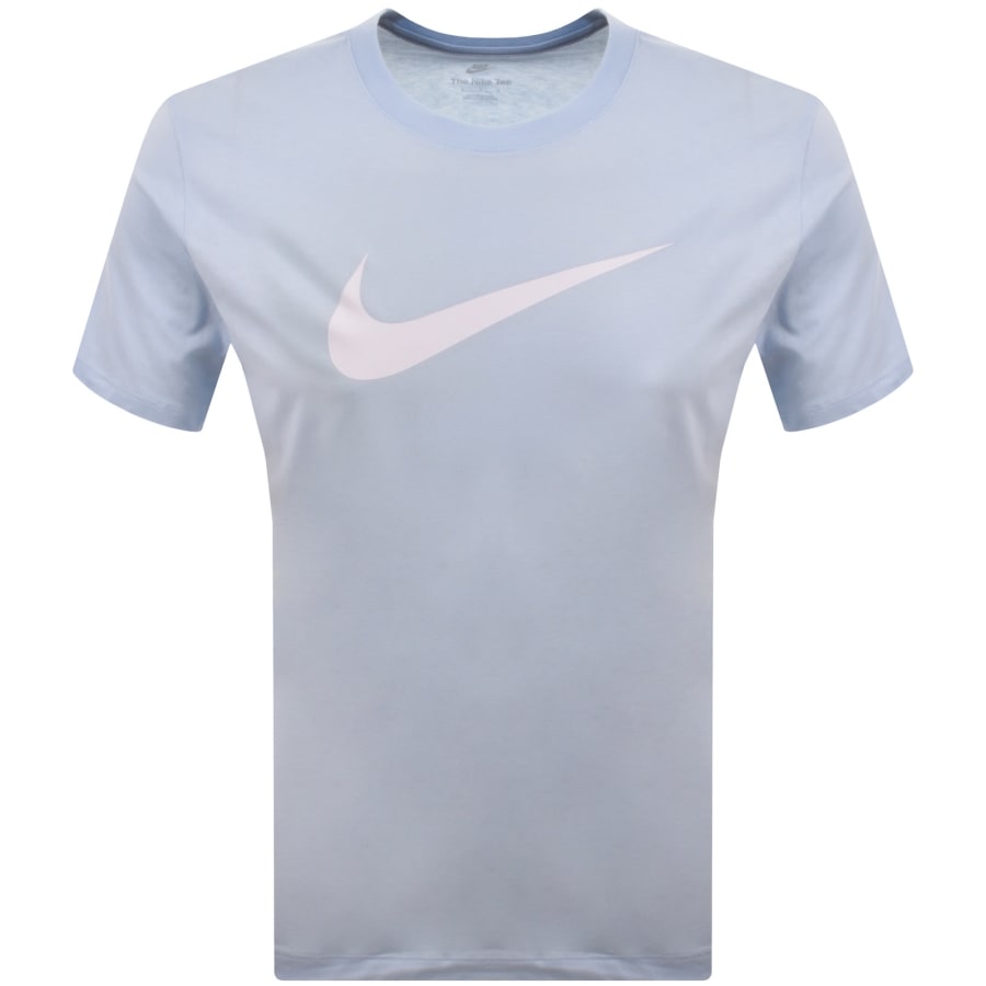 Image number 1 for Nike Crew Neck Icon Swoosh T Shirt Blue