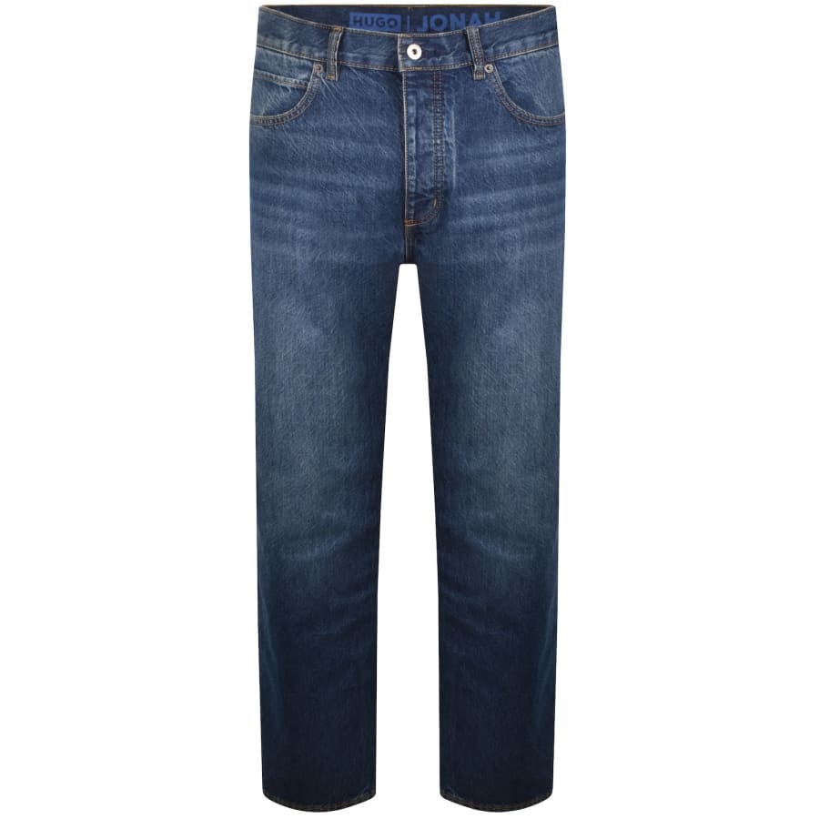 Image number 2 for HUGO Blue Jonah Mid Wash Straight Fit Jeans Blue