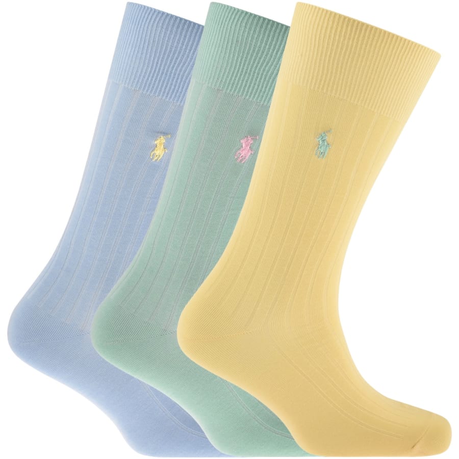 Image number 1 for Ralph Lauren 3 Pack Socks Yellow