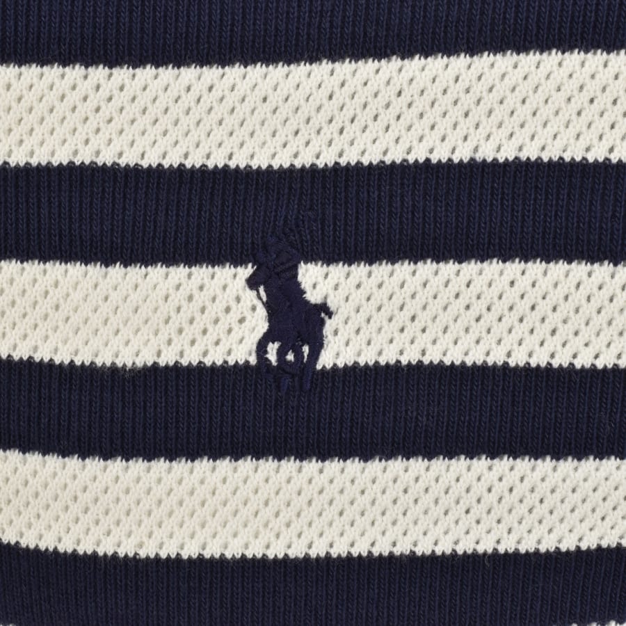 Image number 3 for Ralph Lauren Stripe Knit Polo T Shirt Navy