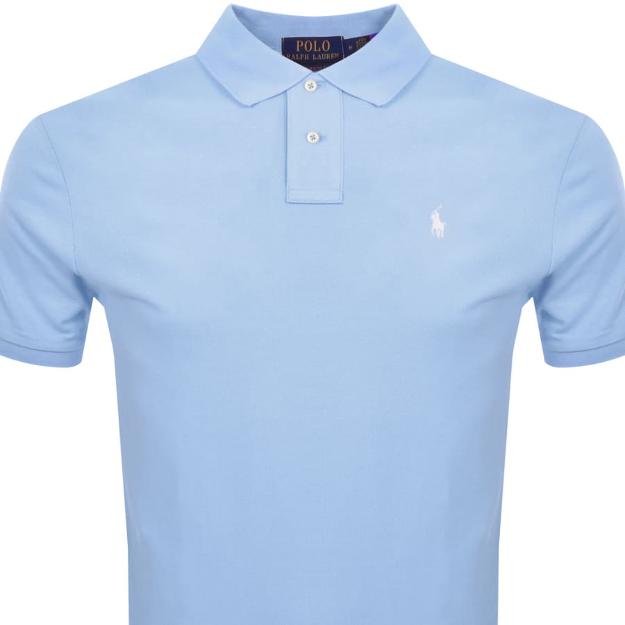 Image number 2 for Ralph Lauren Custom Slim Fit Polo T Shirt Blue