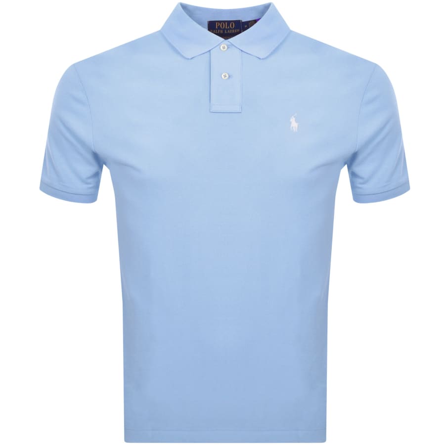 Image number 1 for Ralph Lauren Custom Slim Fit Polo T Shirt Blue