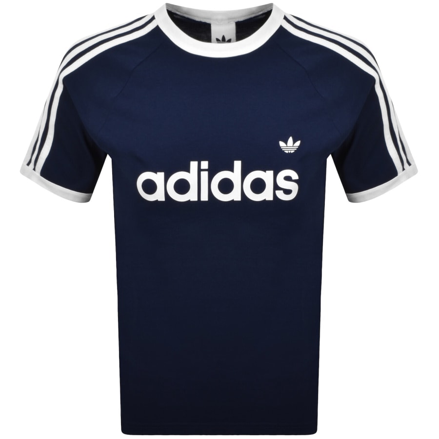 Image number 1 for adidas Originals 3 Stripes Ringer T Shirt Navy