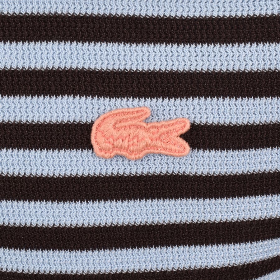 Image number 3 for Lacoste Stripe T Shirt Coral Blue