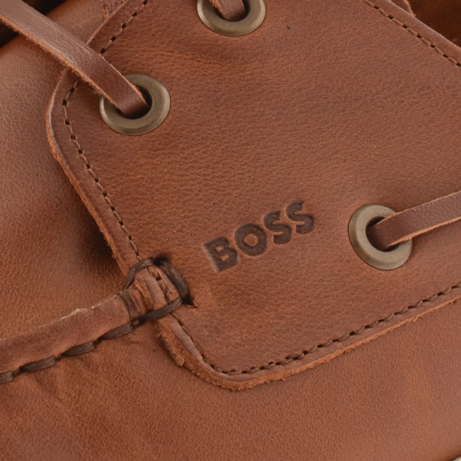 Image number 4 for BOSS Sienne Leather Loafers Medium Brown