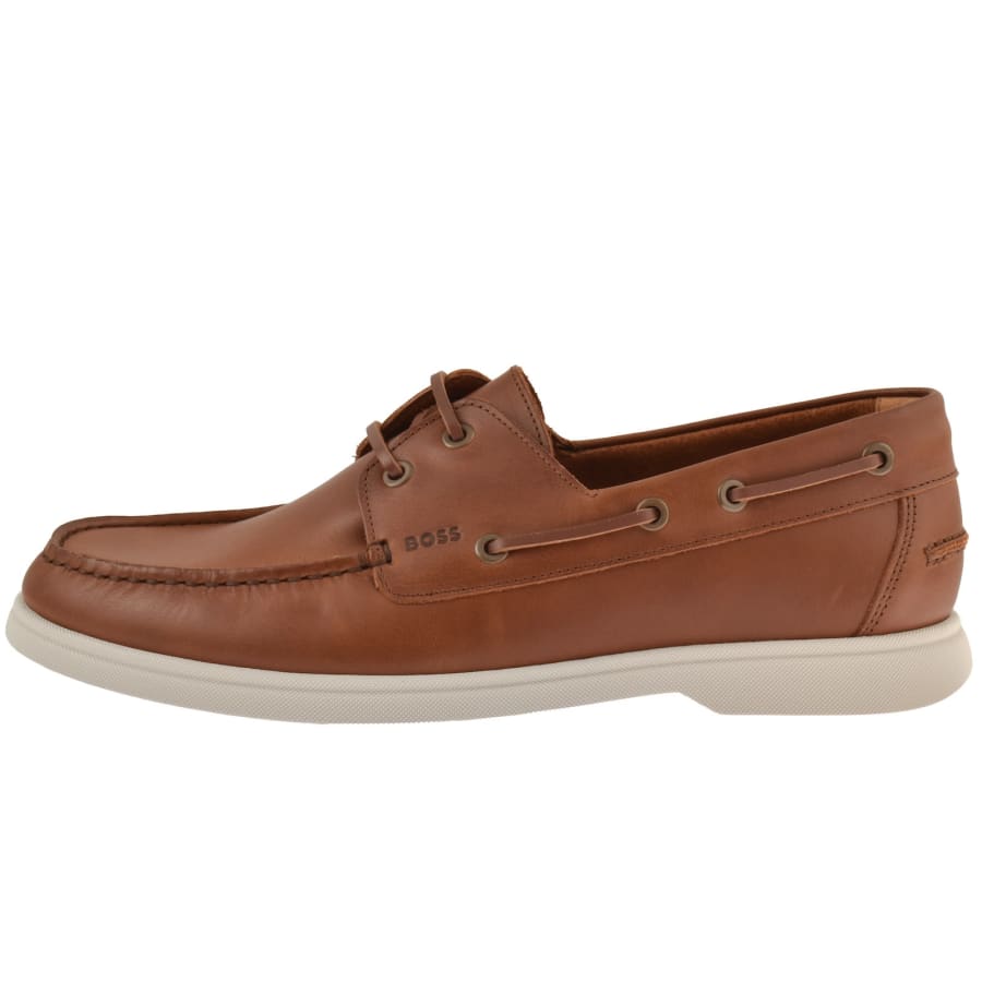Image number 1 for BOSS Sienne Leather Loafers Medium Brown