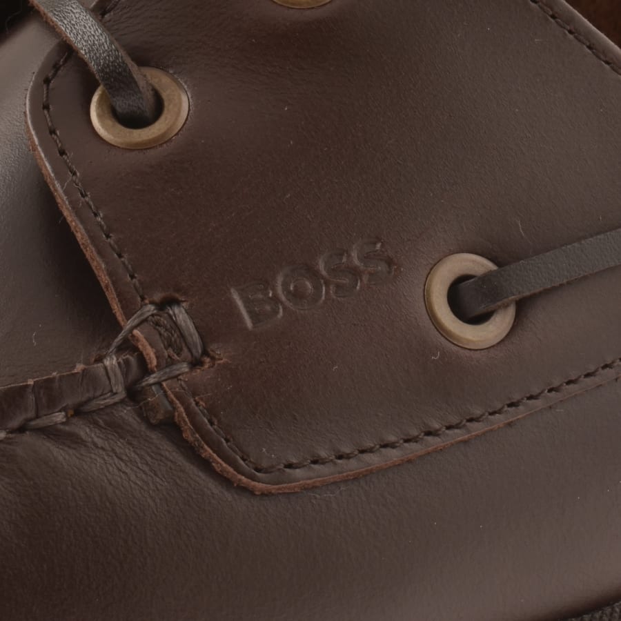 Image number 4 for BOSS Sienne Leather Loafers Dark Brown