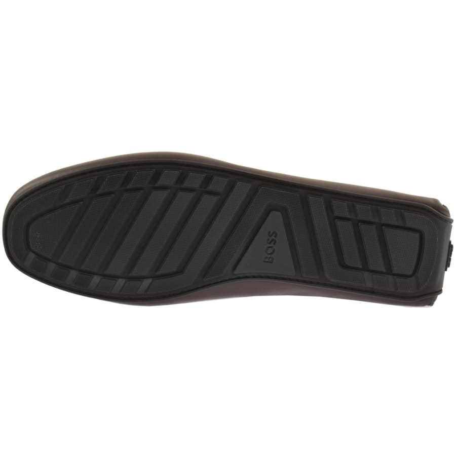 Image number 5 for BOSS Noel Leather Loafers Dark Brown