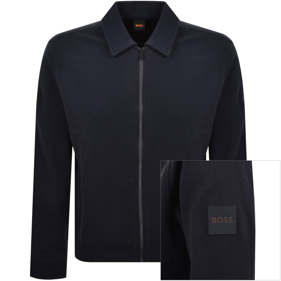 Image number 1 for BOSS Ze Bend Full Zip Sweatshirt Dark Blue
