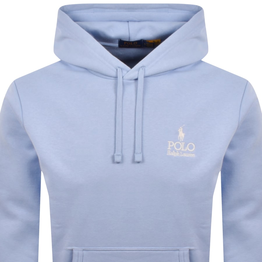 Image number 2 for Ralph Lauren Logo Hoodie Pebble Blue