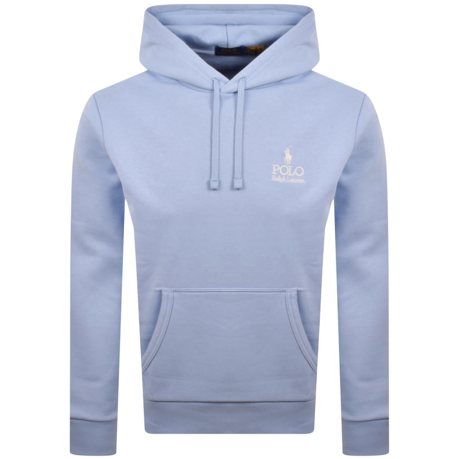 Image number 1 for Ralph Lauren Logo Hoodie Pebble Blue