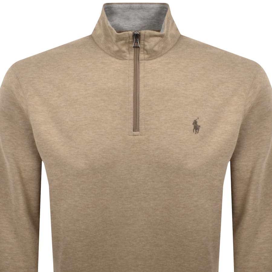 Image number 2 for Ralph Lauren Quarter Zip Sweatshirt Brown