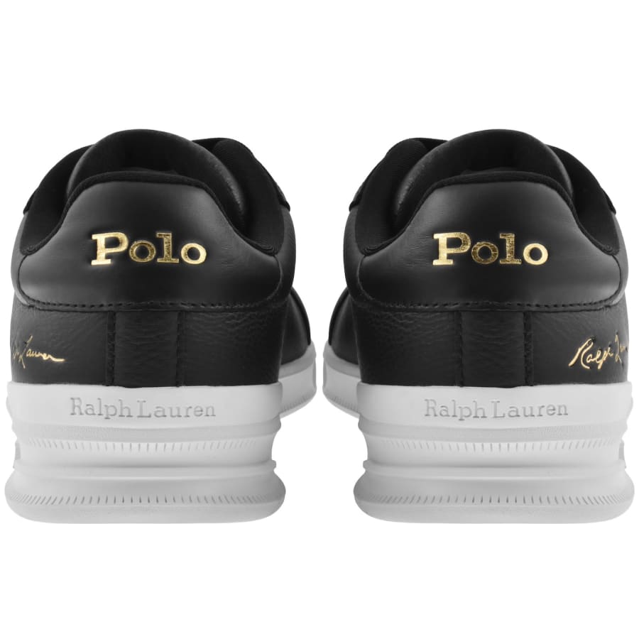 Image number 2 for Ralph Lauren Heritage Court Trainers Black
