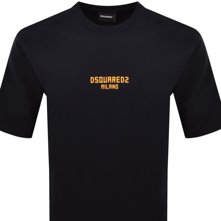 Image number 2 for DSQUARED2 Logo Print Loose Fit T Shirt Navy