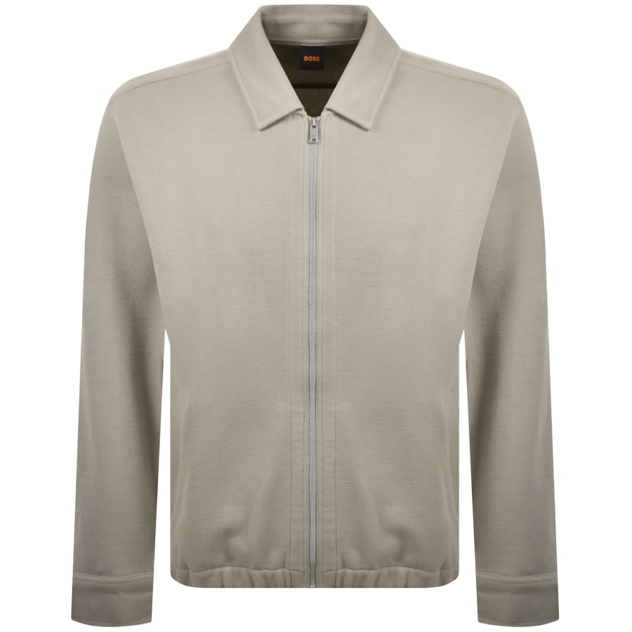 Image number 2 for BOSS Ze Bend Full Zip Sweatshirt Light Beige