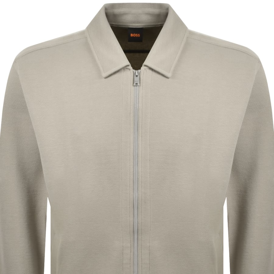 Image number 3 for BOSS Ze Bend Full Zip Sweatshirt Light Beige