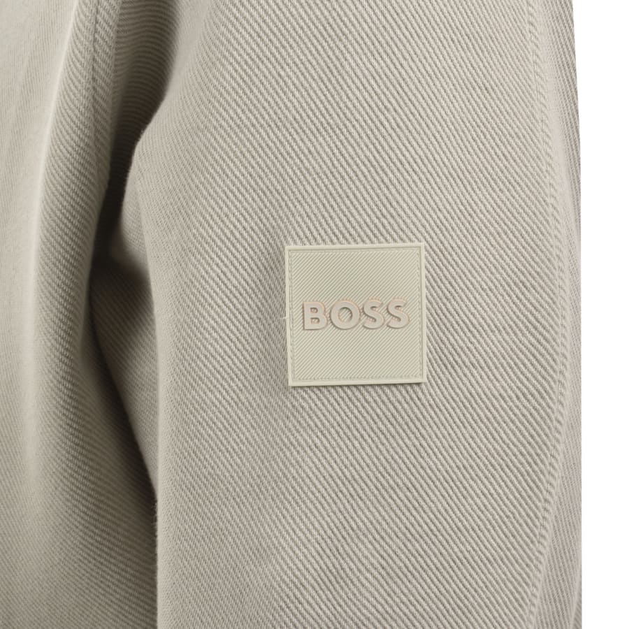 Image number 4 for BOSS Ze Bend Full Zip Sweatshirt Light Beige