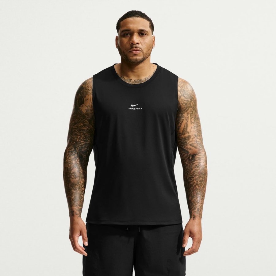 Image number 5 for Nike Pro Dri Fit Logo Vest Black