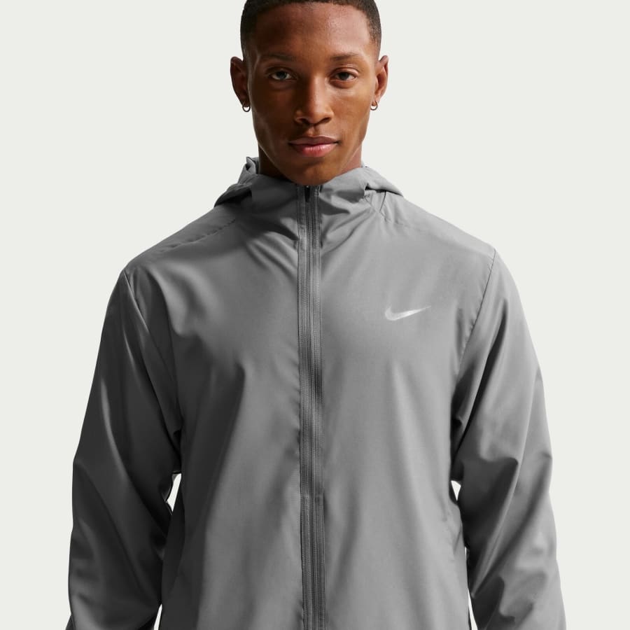 Image number 4 for Nike Training Hooded Fitness Jacket Grey