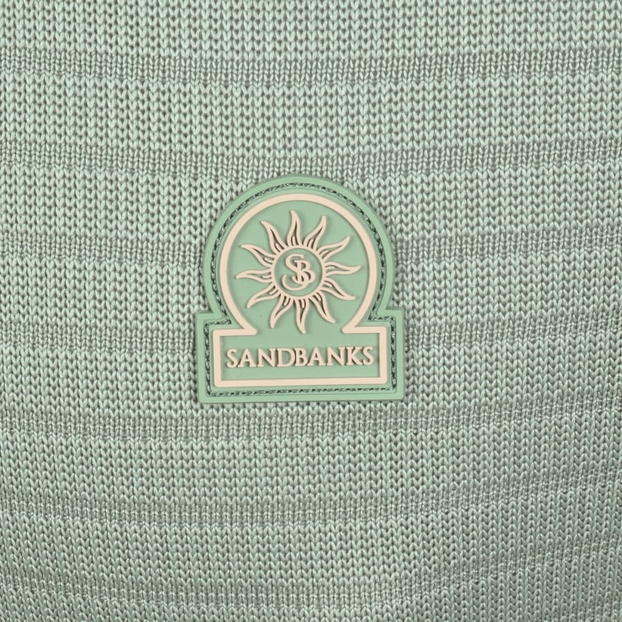 Image number 3 for Sandbanks Textured Jacquard T Shirt Green