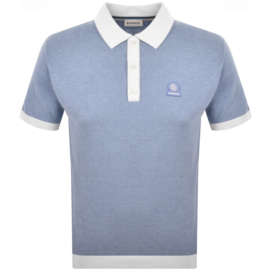 Image number 1 for Sandbanks 3 Button Polo T Shirt Blue