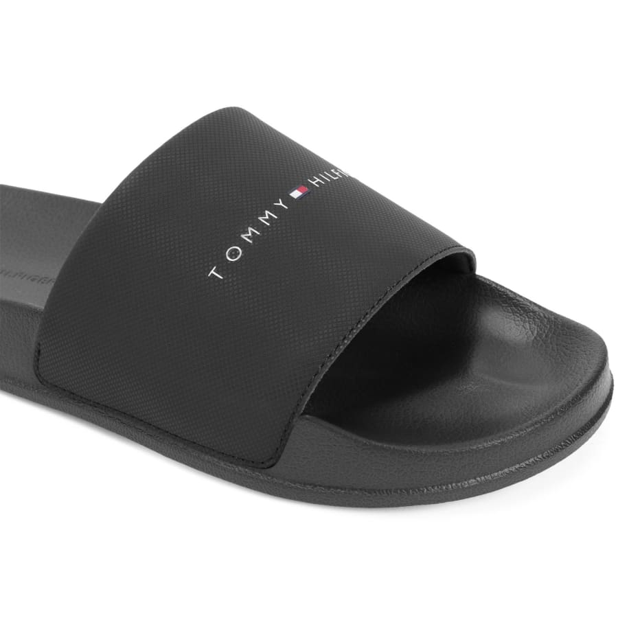 Image number 4 for Tommy Hilfiger Rubber Flag Pool Sliders Black