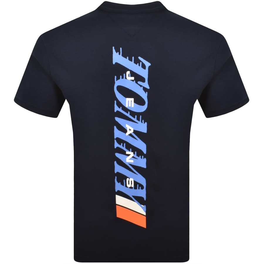 Image number 5 for Tommy Jeans Vintage Back Graphic T Shirt Navy