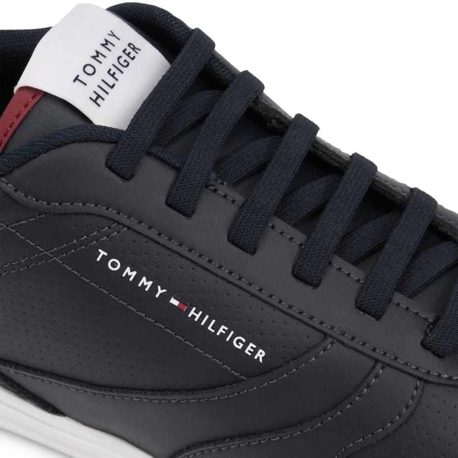 Image number 4 for Tommy Hilfiger Leather Trainers Navy