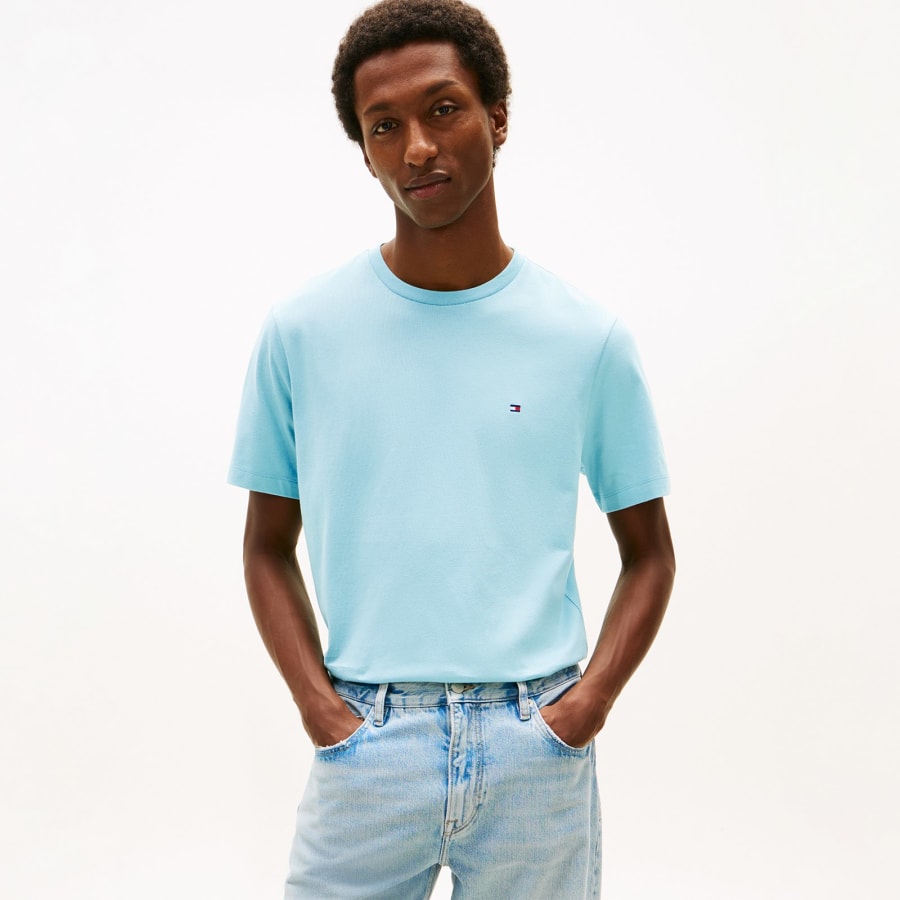 Image number 4 for Tommy Hilfiger Solid Logo T Shirt Blue