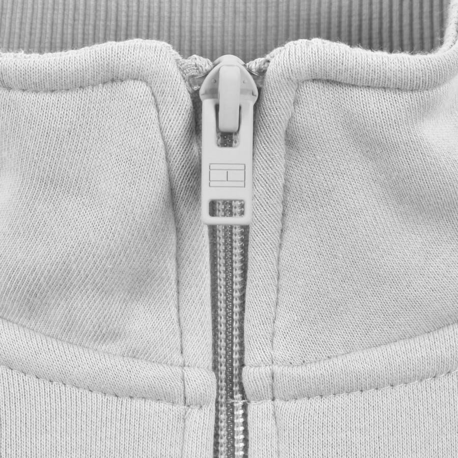 Image number 4 for Tommy Jeans Quarter Zip Sweatshirt Grey