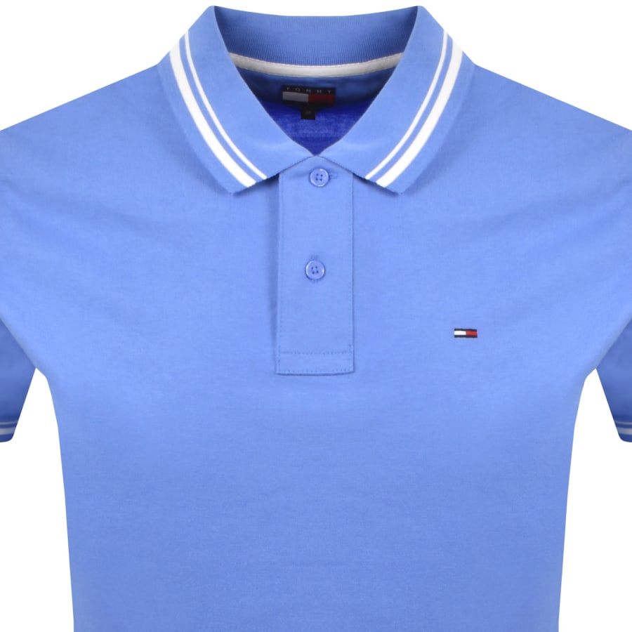 Image number 2 for Tommy Jeans Tipped Polo T Shirt Blue