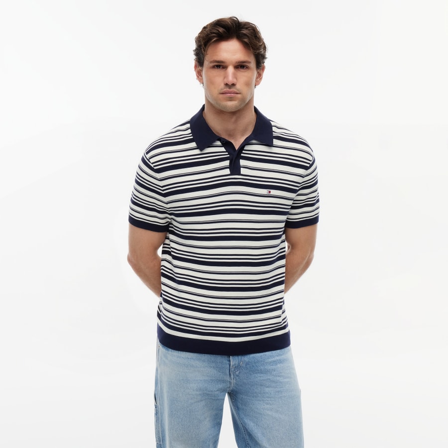 Image number 5 for Tommy Hilfiger Knit Polo Navy