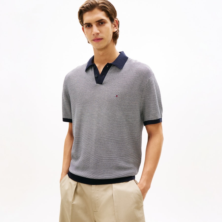 Image number 5 for Tommy Hilfiger Knit Polo Navy