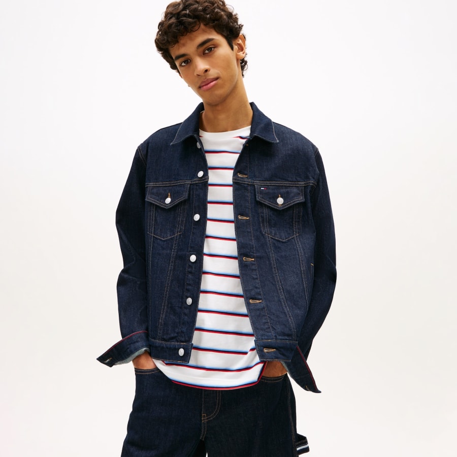 Image number 6 for Tommy Jeans Ryan Trucker Jacket Dark Blue