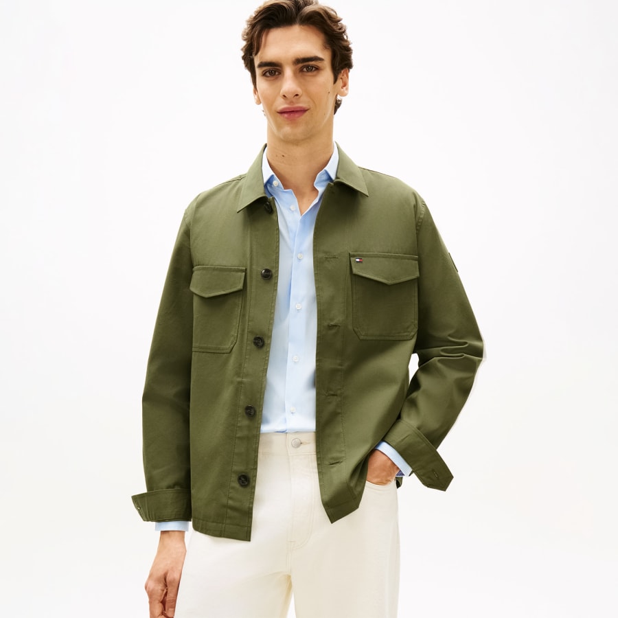 Image number 6 for Tommy Hilfiger Nylon Overshirt Green