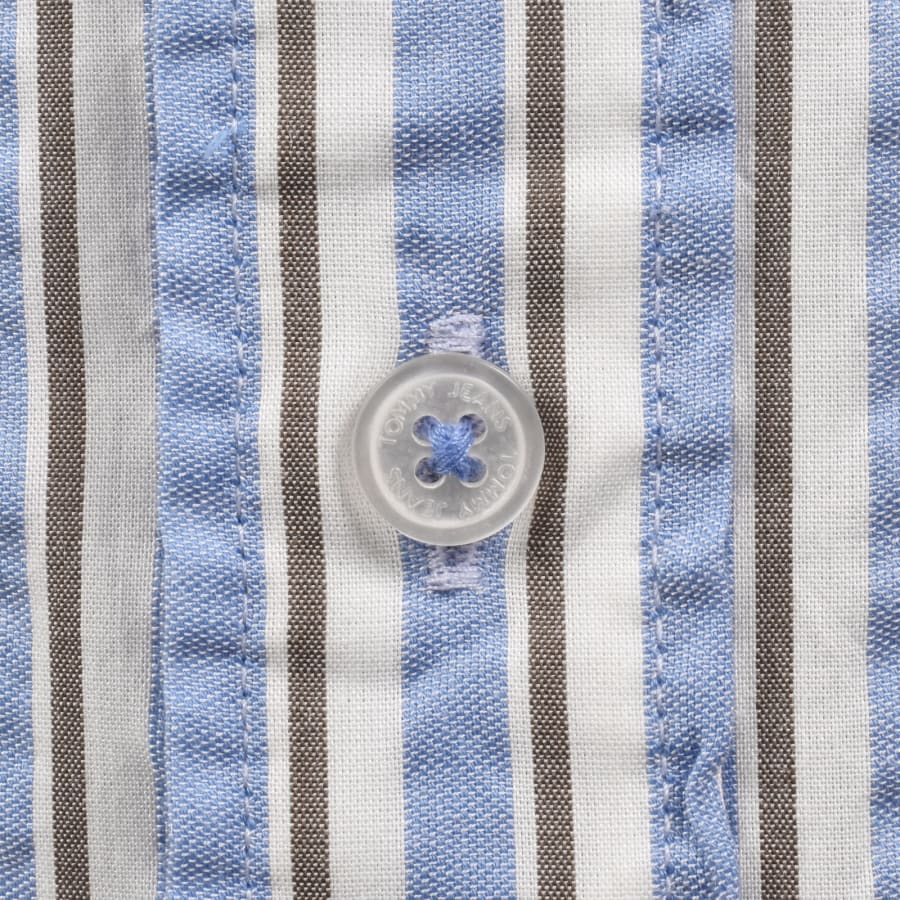 Image number 4 for Tommy Jeans Seersucker Striped Shirt Blue