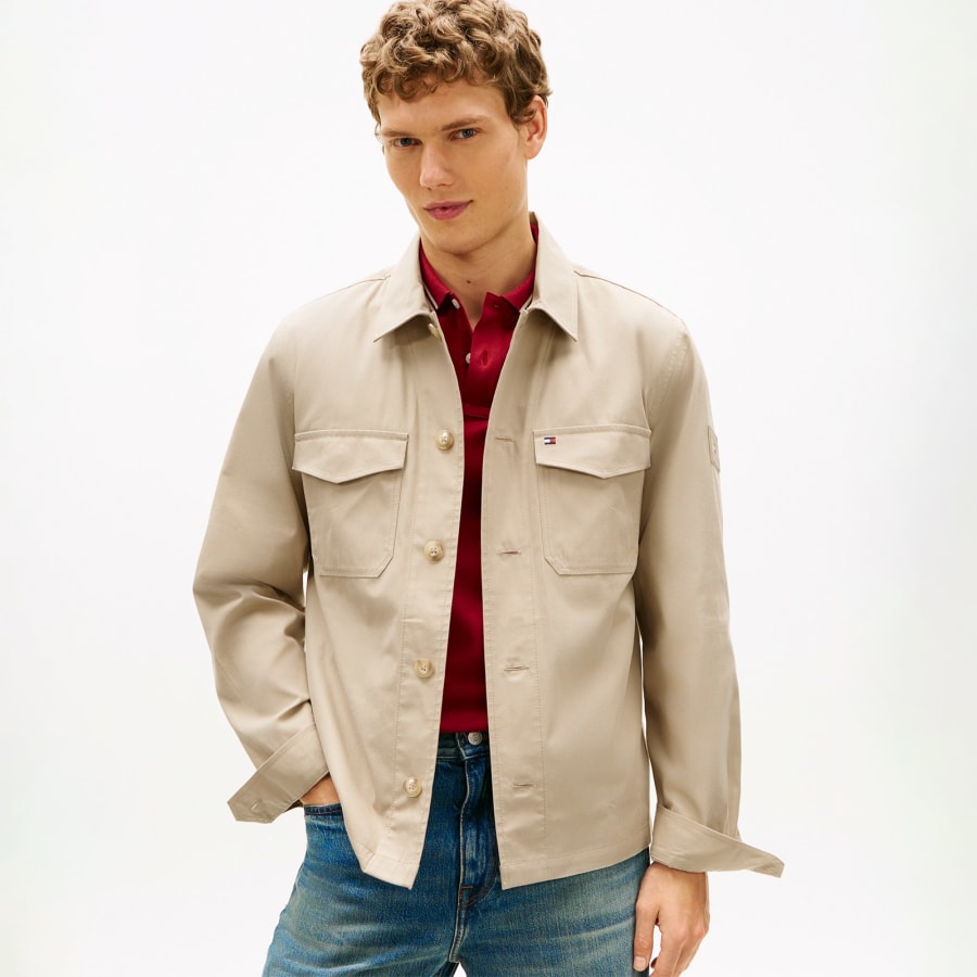 Image number 6 for Tommy Hilfiger Nylon Overshirt Beige
