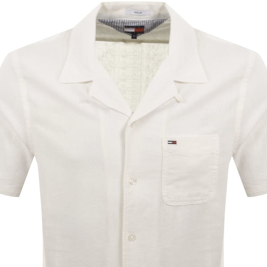 Image number 2 for Tommy Jeans Linen Blend Shirt White