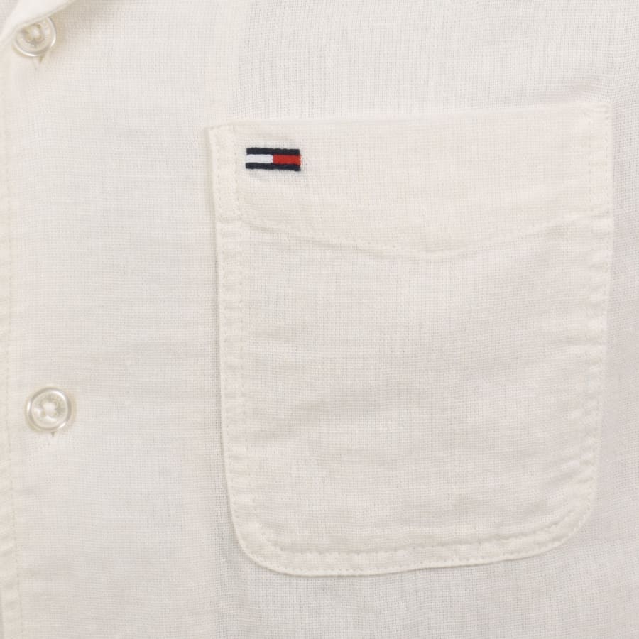 Image number 3 for Tommy Jeans Linen Blend Shirt White